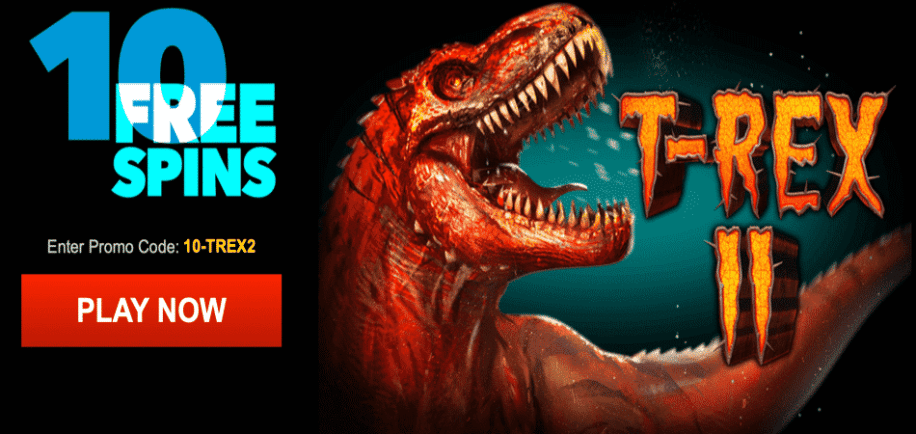 T-Rex 2 free spins bonus code at Slotocash