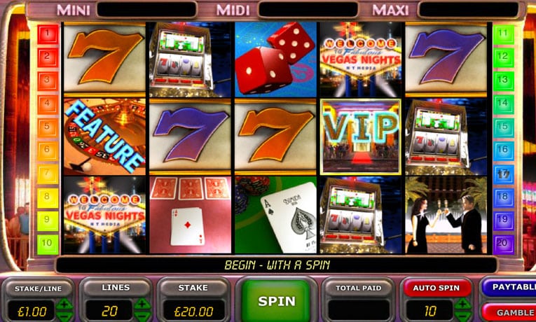 Vegas Nights pokie machine demo