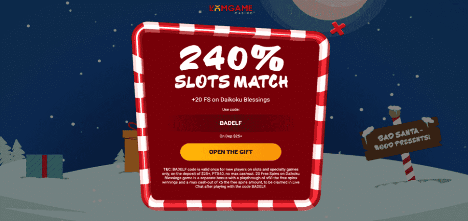 xmas bonus code domgame casino