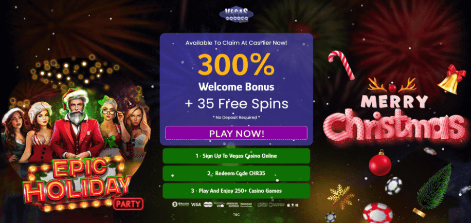 35 Free Spins on Epic Holiday Party