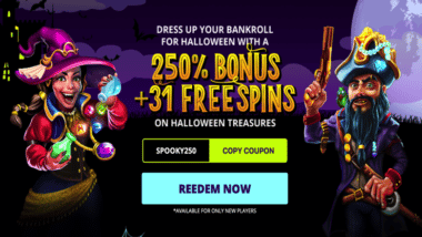 31 Free Spins Promo Code in Halloween Treasures