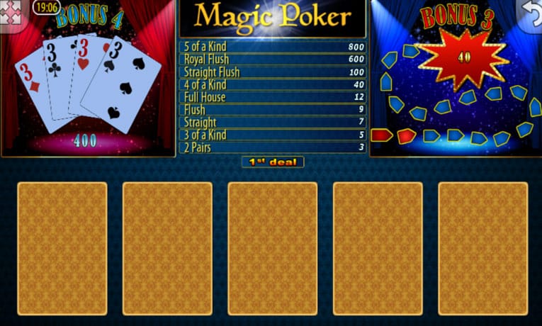 magic poker demo game