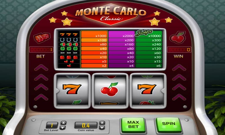 Monte Carlo slot game demo