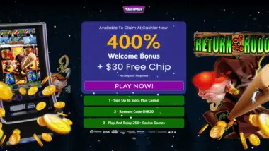 $30 Free Chip on Return of the Rudolph slot machine