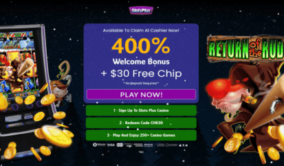 $30 Free Chip on Return of the Rudolph slot machine