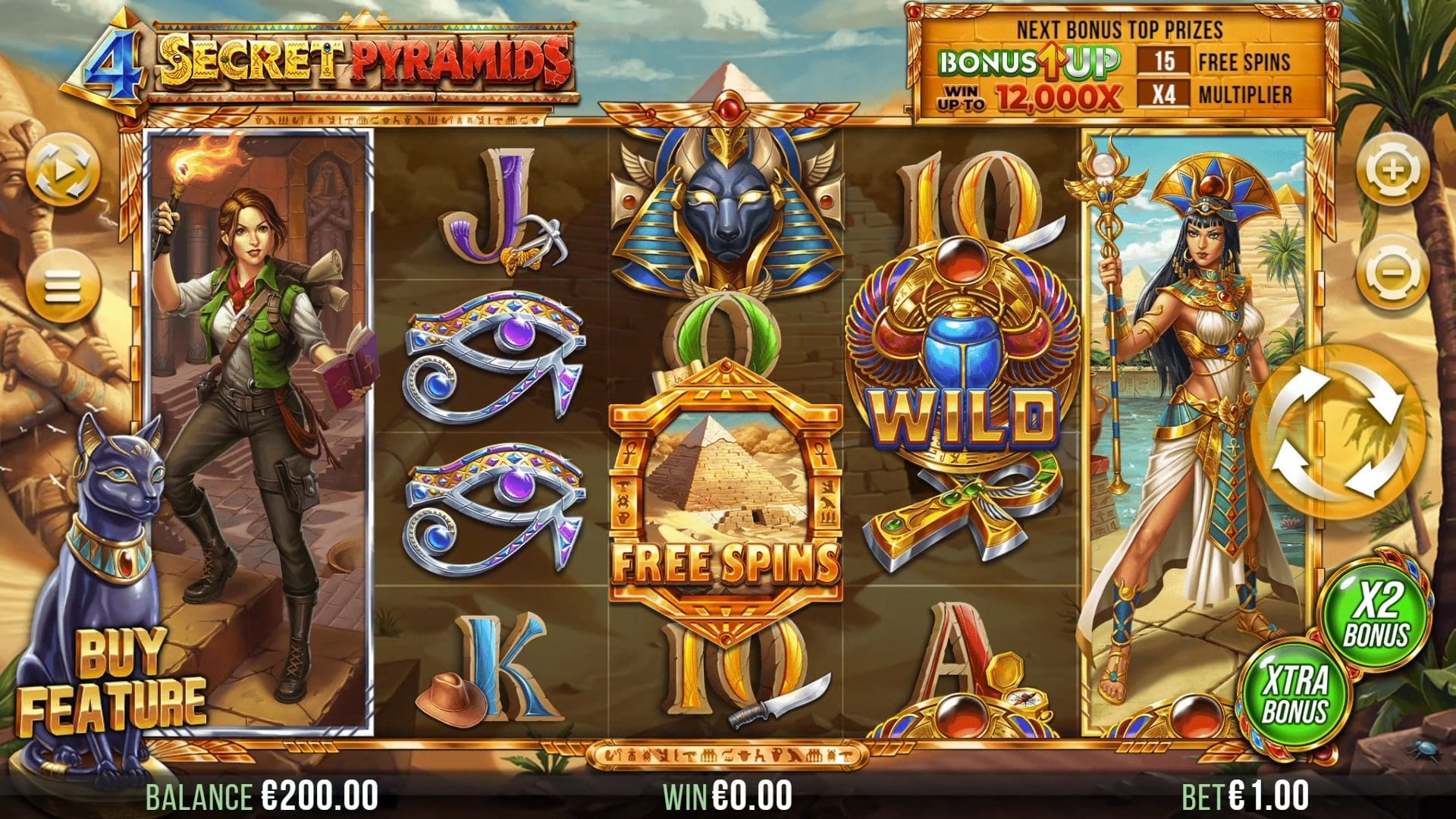 4 Secret Pyramids slot game - 4ThePlayer