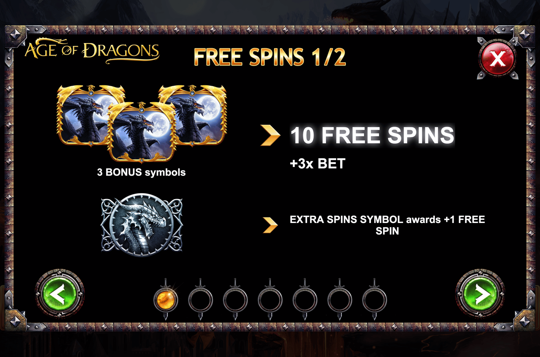 Age of Dragons free spins