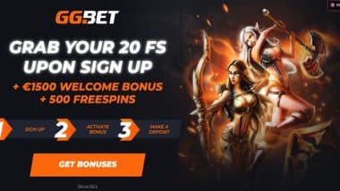 20 Free Spins on Sign up - GGBet