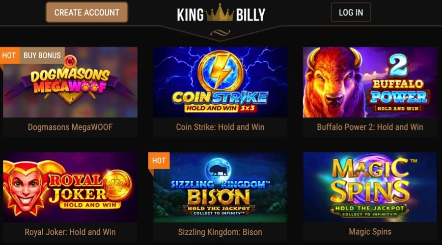 jackpot games at King Billy