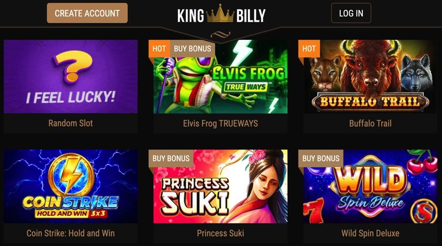 Slots games at King Billy