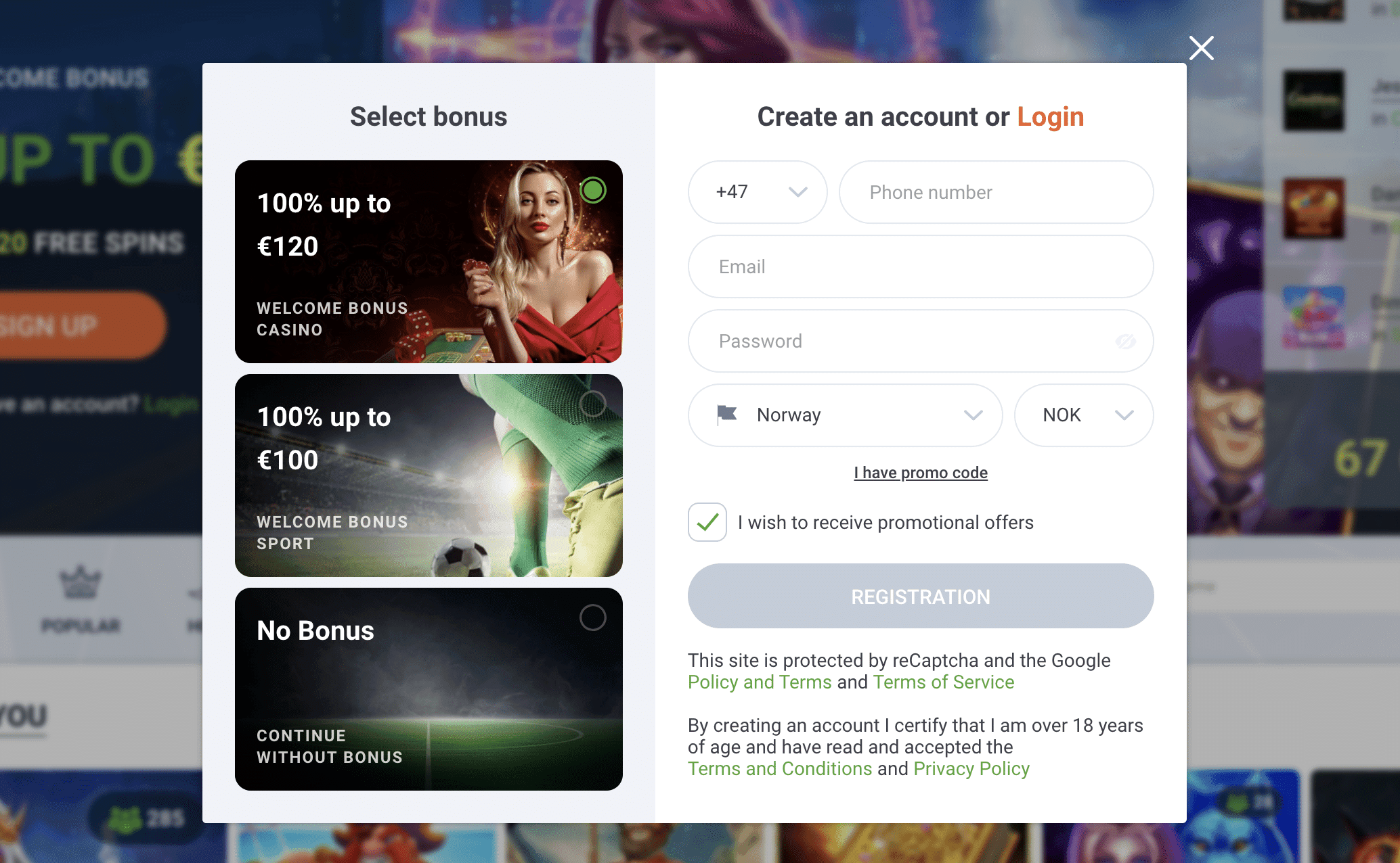20Bet Signup bonus