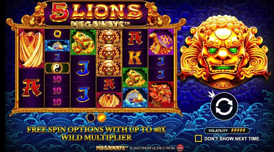5 Lions Megaways bonus info