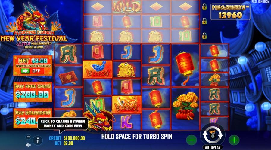 Floating Dragon New Year Festival Ultra Megaways Hold & Spin video slot preview