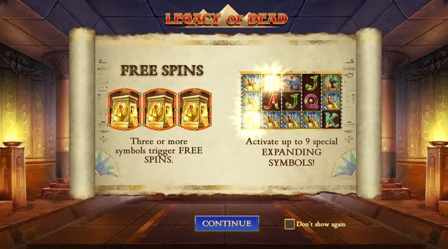 Legacy of Dead bonus info
