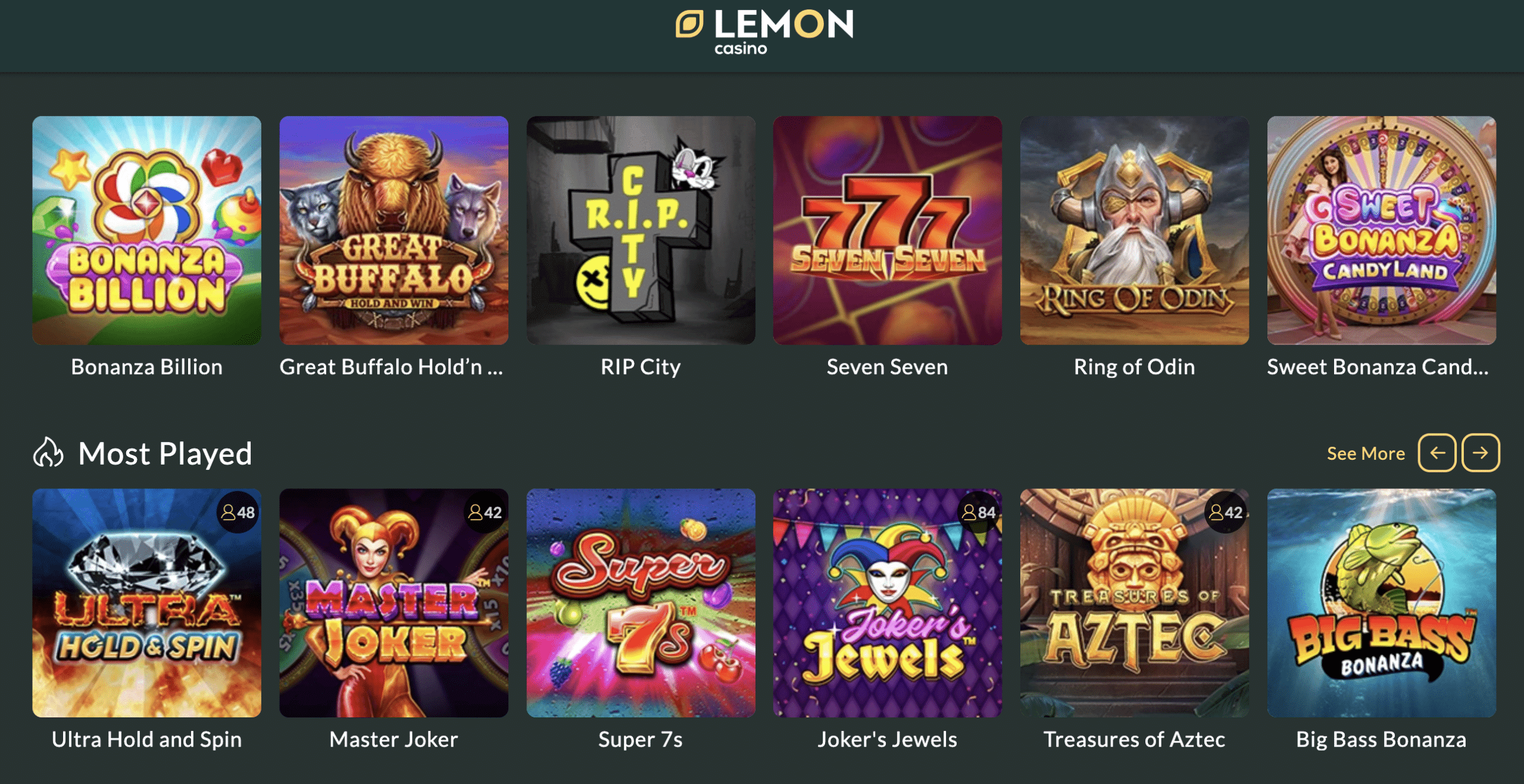 Lemon Casino - slots area