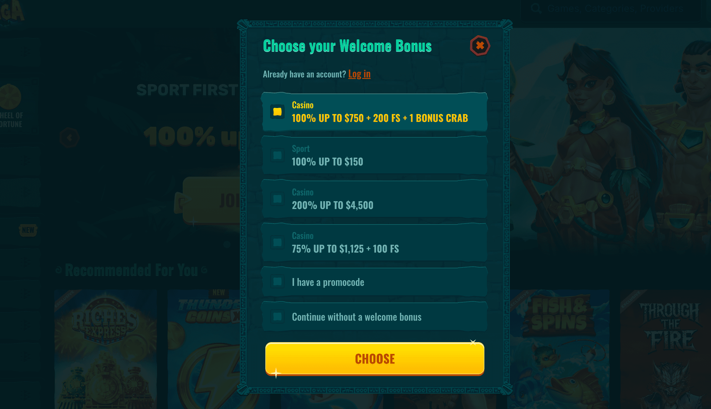 Spinanga signup bonus