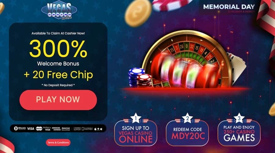 Memorial Day Bonus Code - VegasCasinoOnline