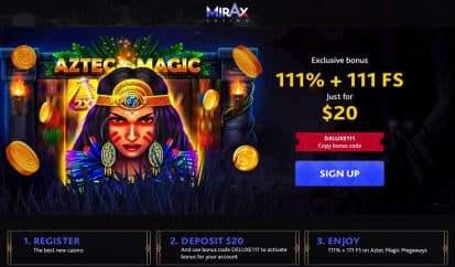 Aztec Magic free spins bonus code
