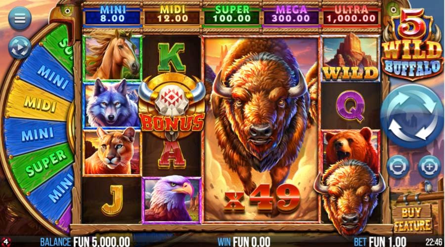 5 Wild Buffalo slot game demo
