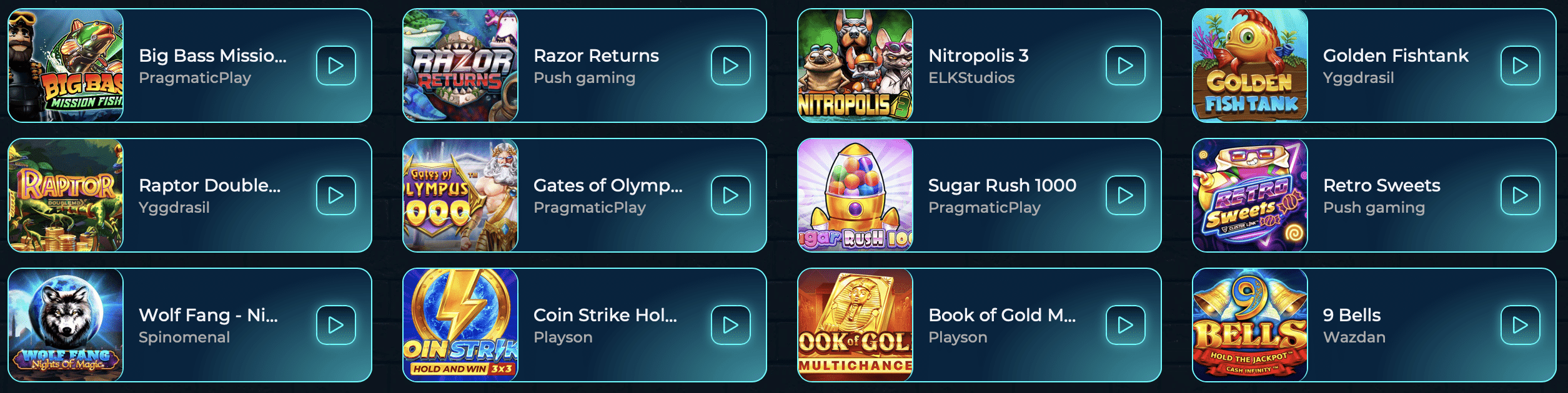 AllSpins Casino - slot games list