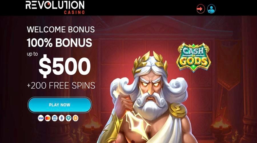 Cash of Gods Free Spins - Revolution Casino