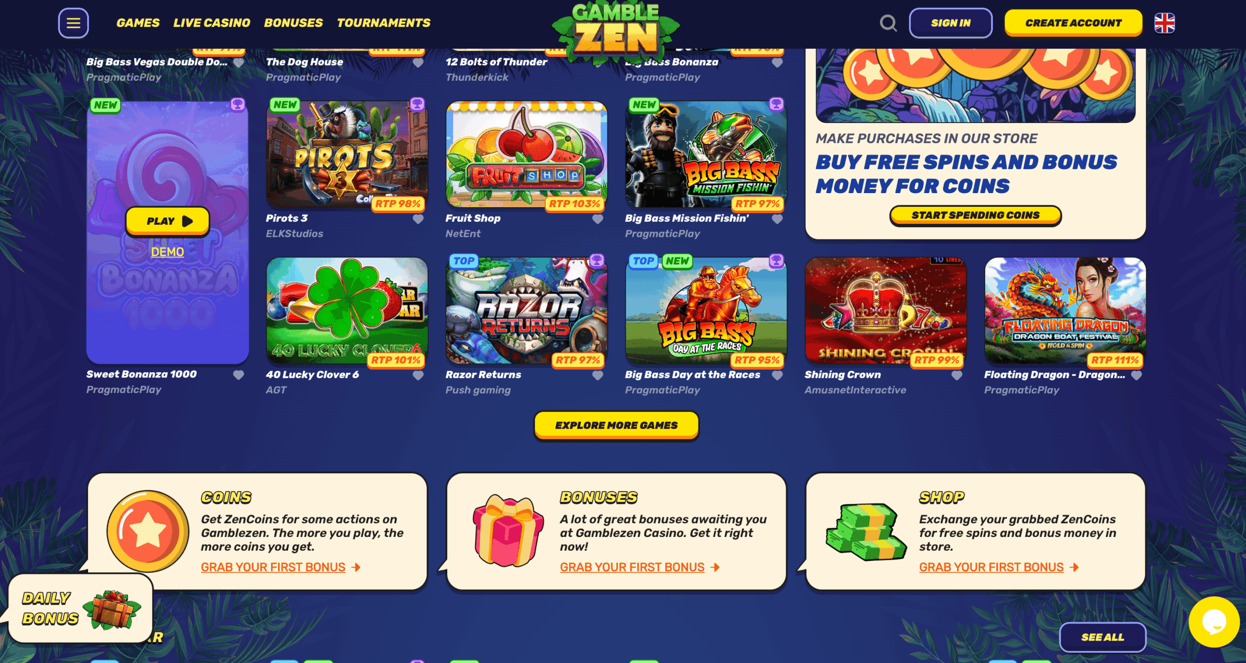 Gamble Zen Slots Bonus