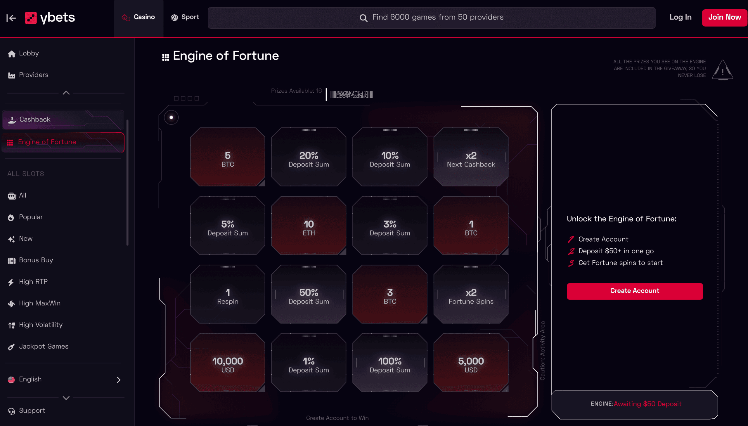 YBets Casino deposit bonuses