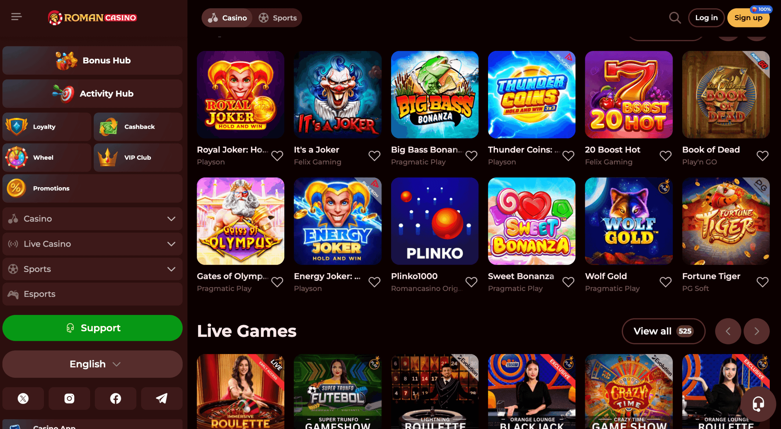 Roman Casino games