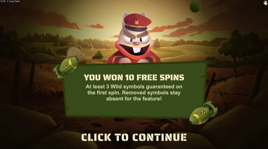 Coop Clash free spins