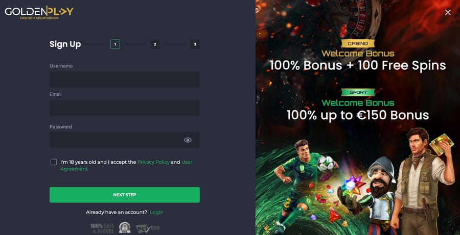 GoldenPlay signup offer