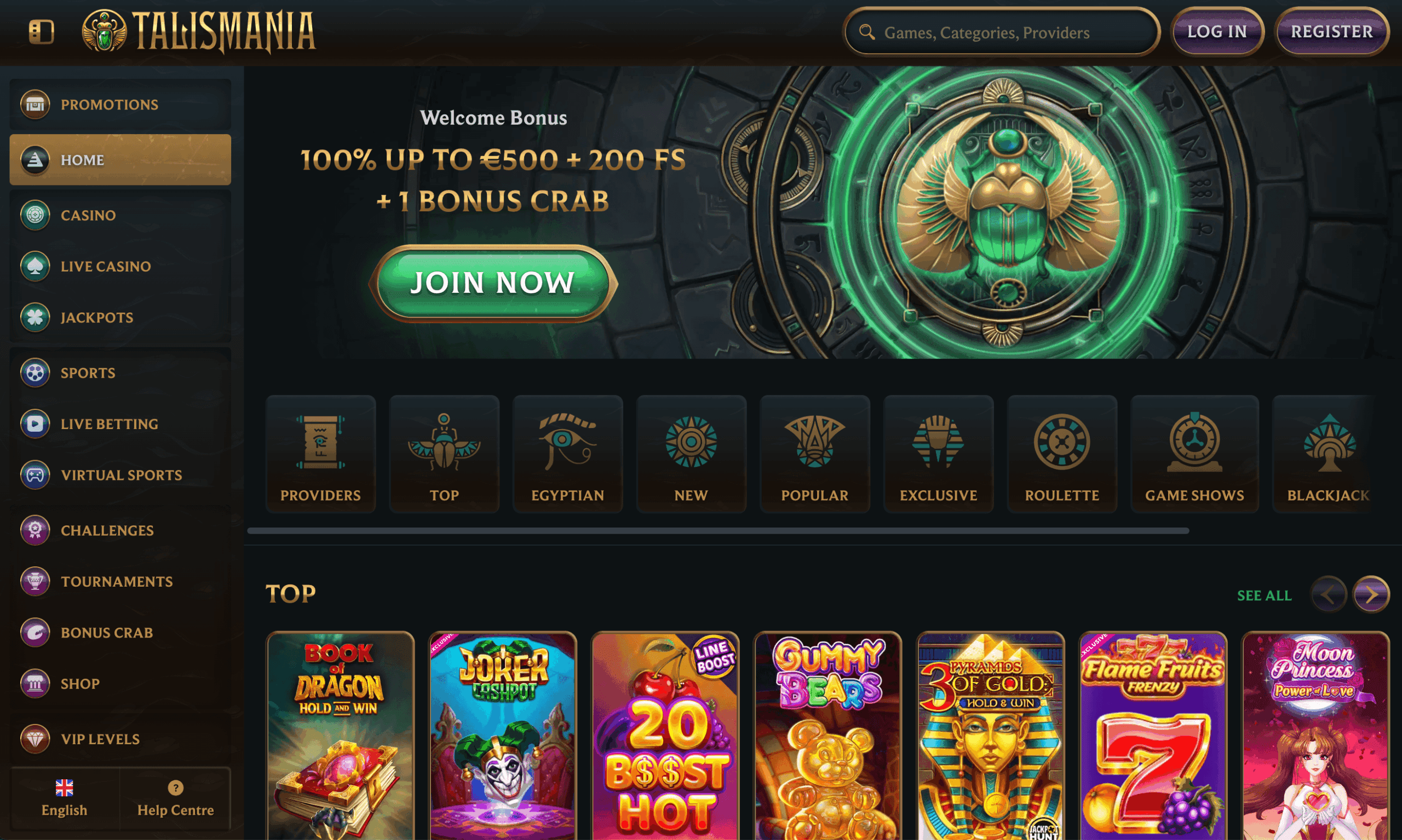 Talismania Casino welcome offer