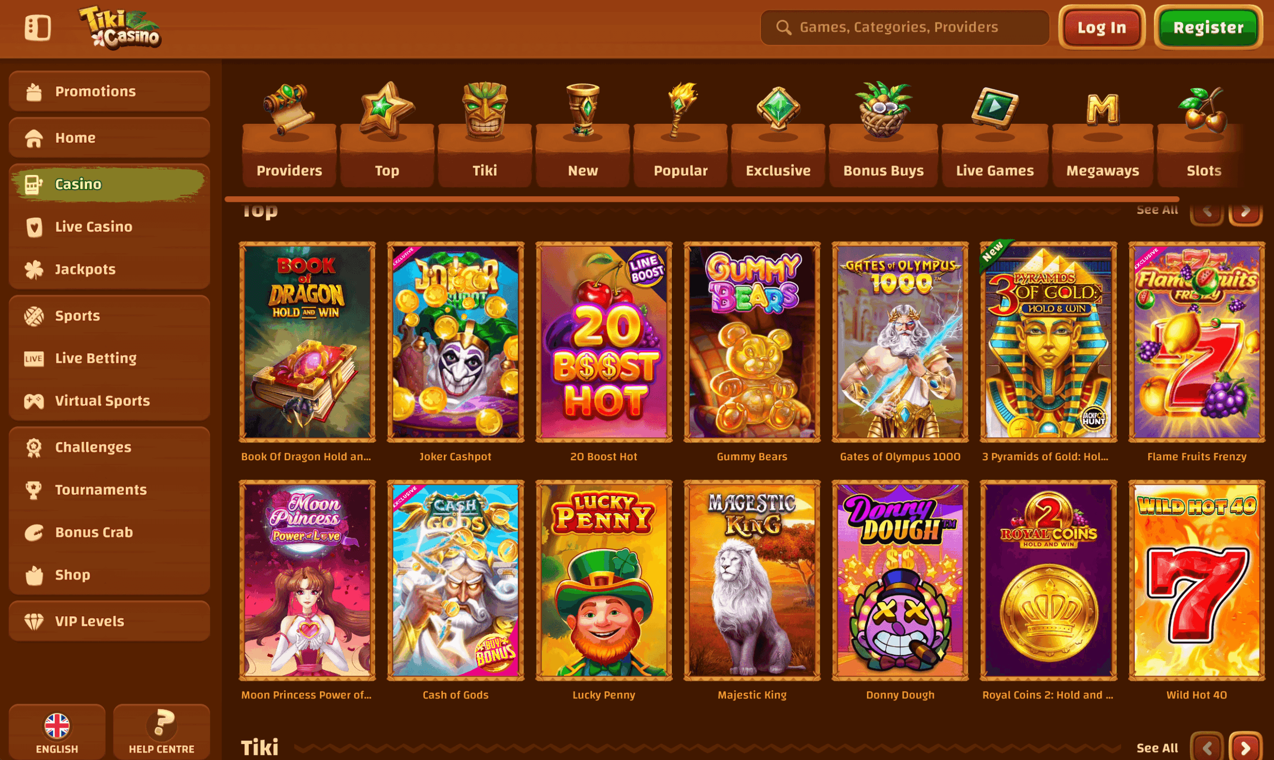 Tiki Casino games
