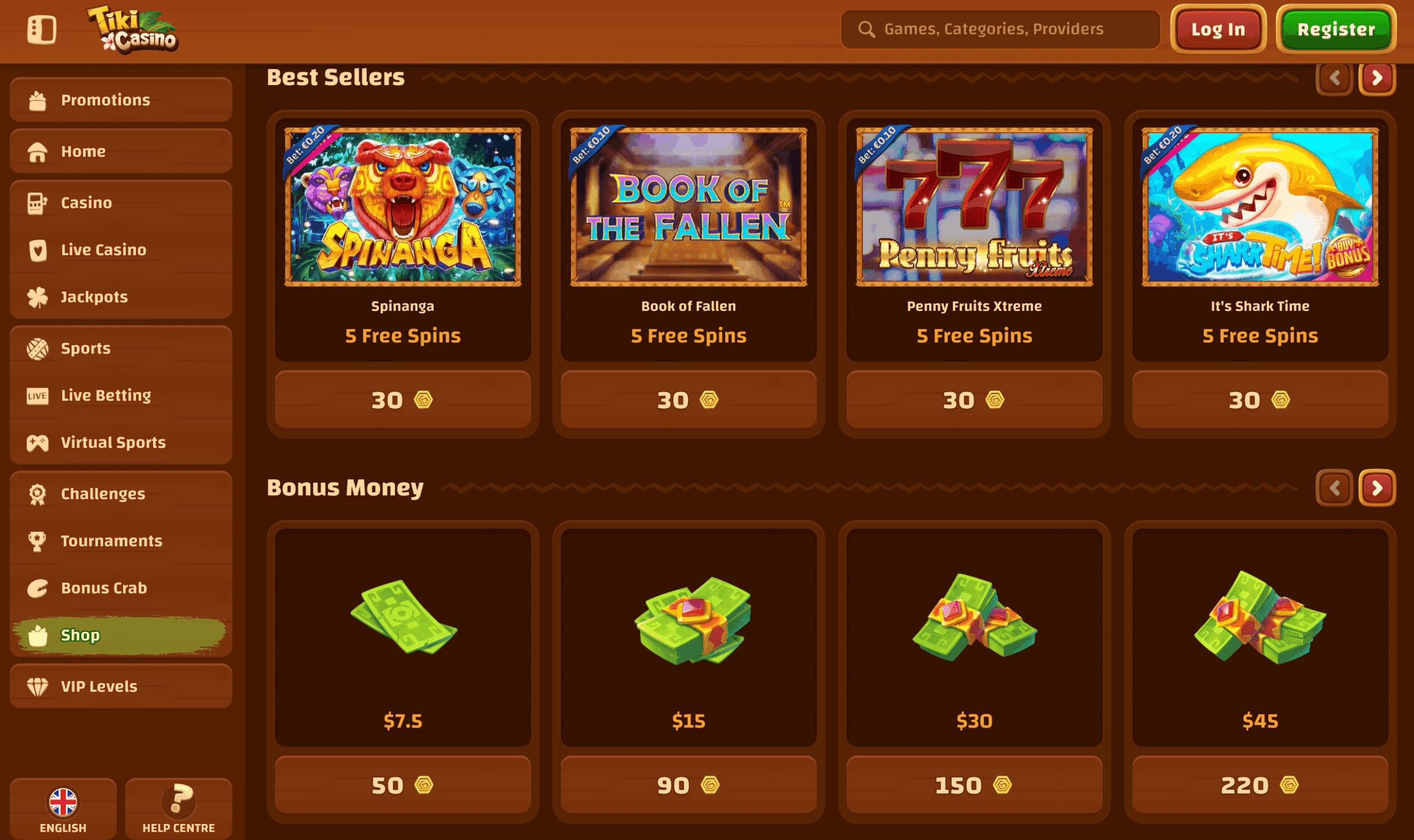 Tiki Casino shop