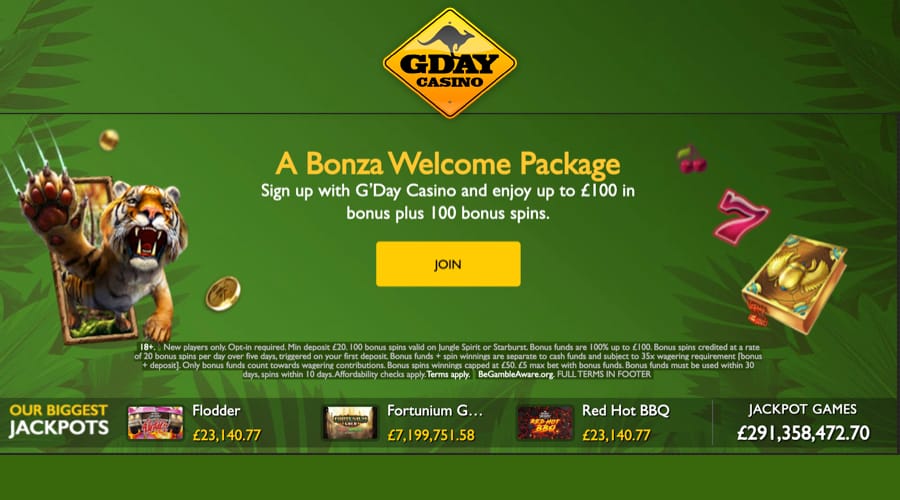 GDay UK Deposit Bonus