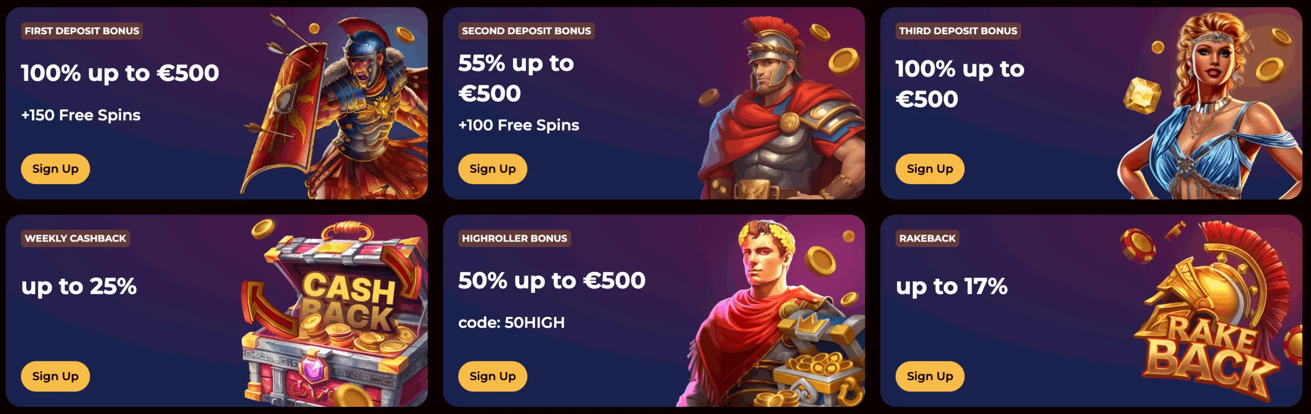 Roman Casino promotions - New!