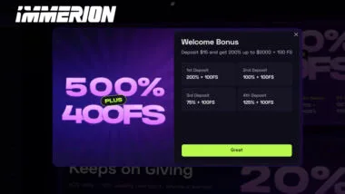Immerion Welcome Bonus