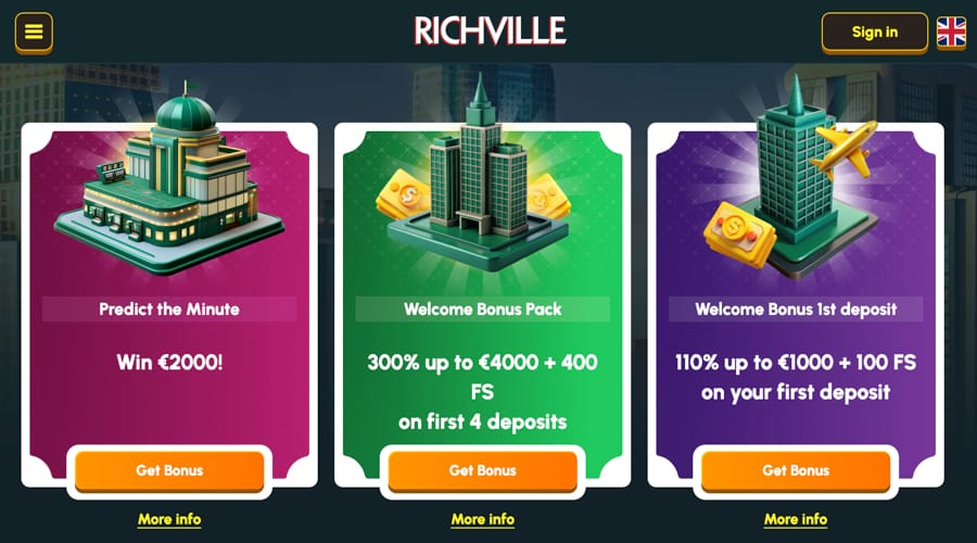 RichVille Casino Deposit Bonus