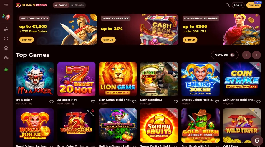 Roman Casino Bonus Codes