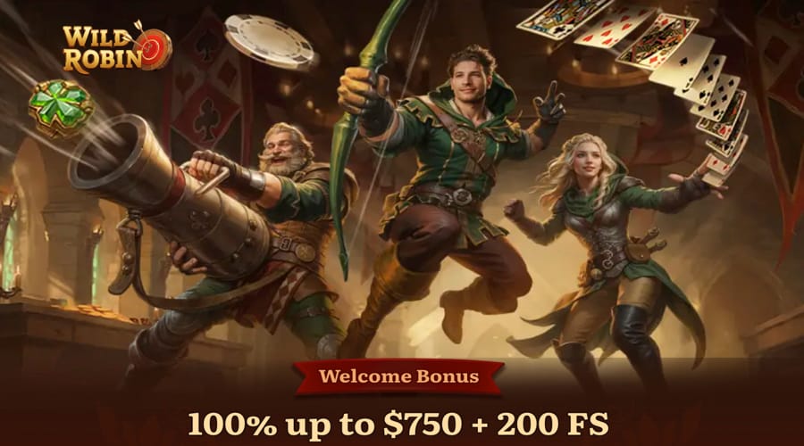 Wild Robin casino welcome bonus