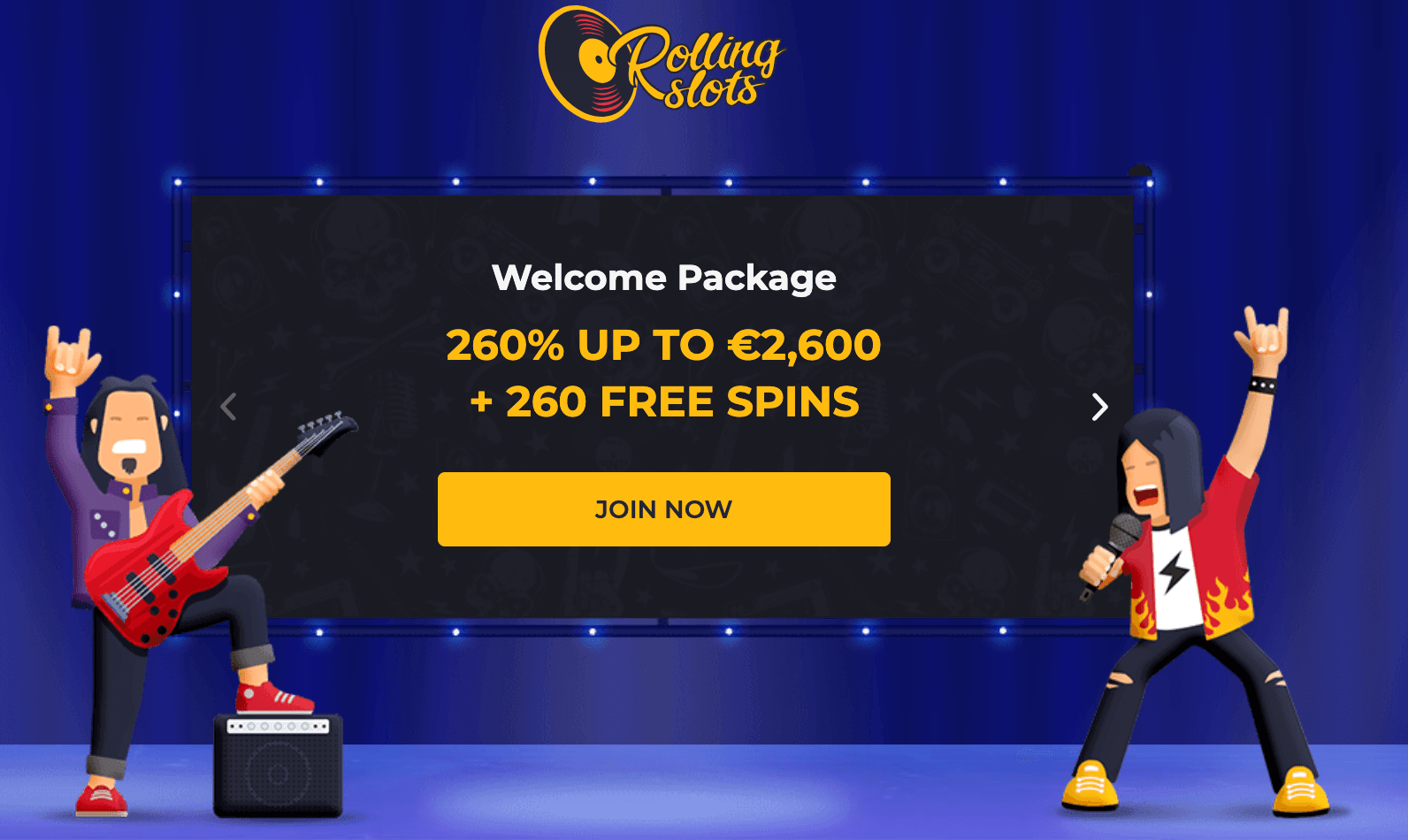 Rolling Slots 260 free spins