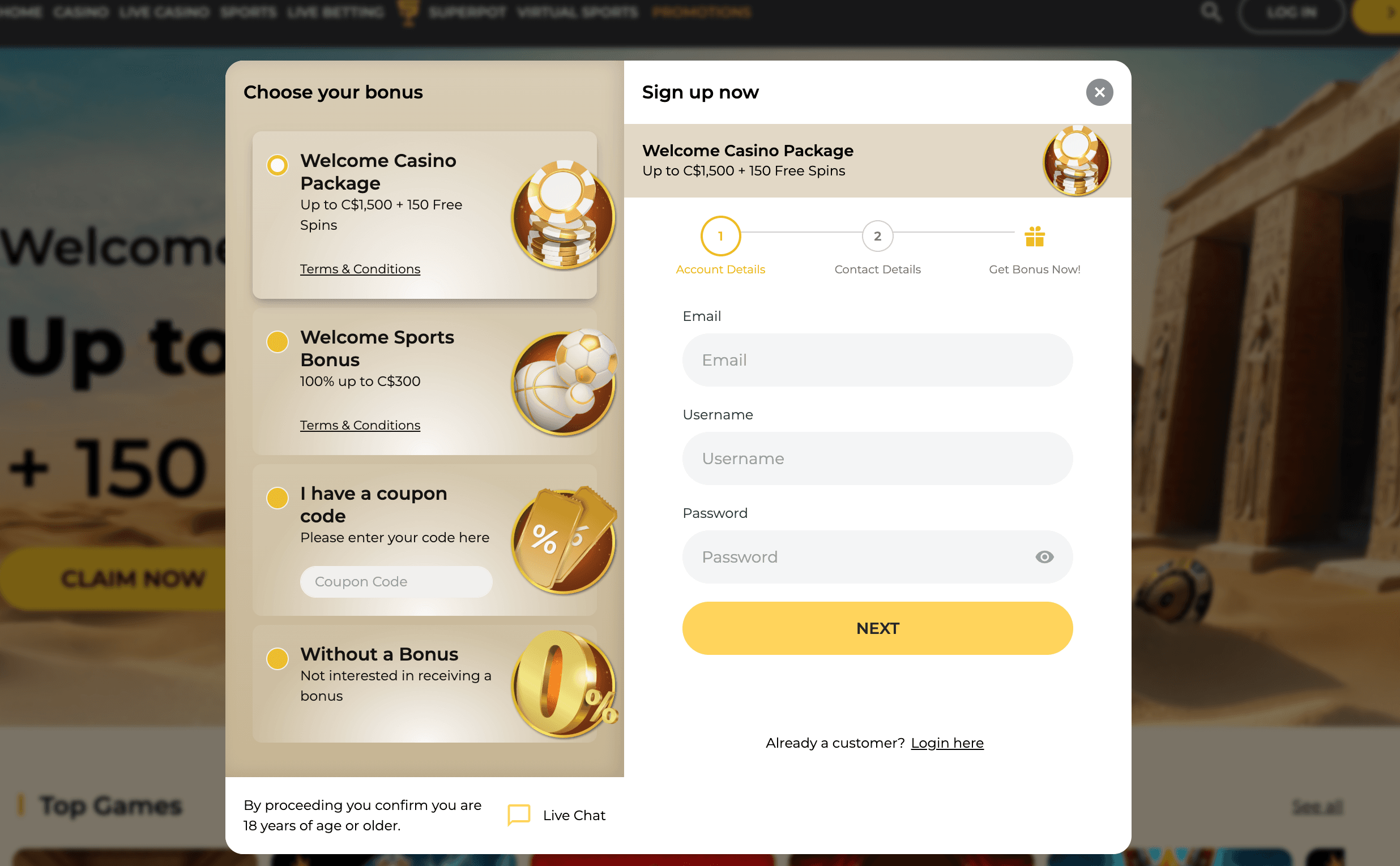 WinMega registration bonus