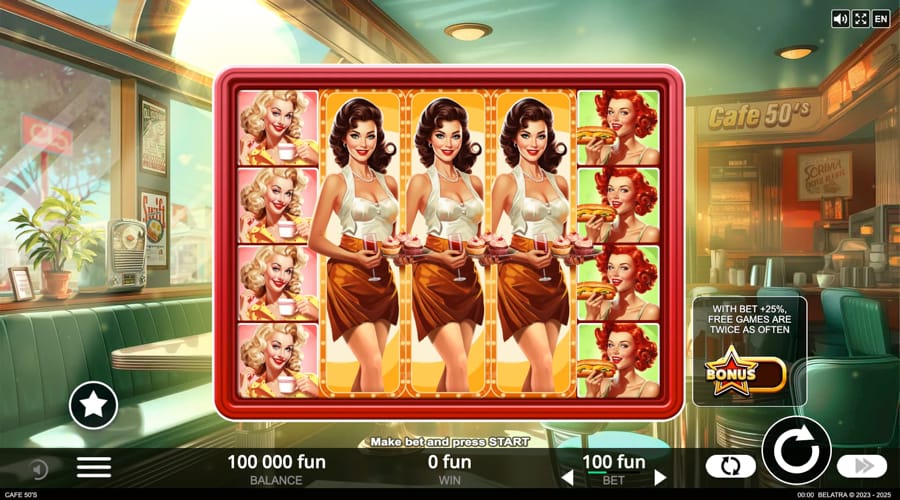 Café 50s slot demo - Belatra Games