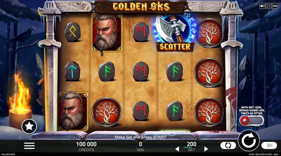 Golden Øks slot demo - Belatra Games