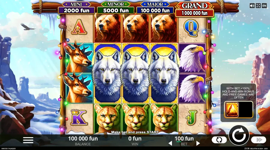 Winter Thunder slot demo - Belatra Games