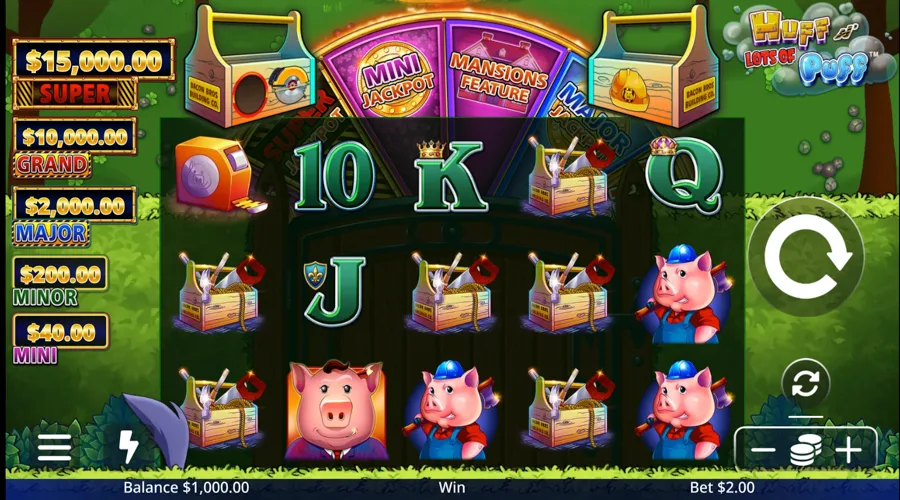 Huff N' Lots Of Puff slot demo - Light & Wonder