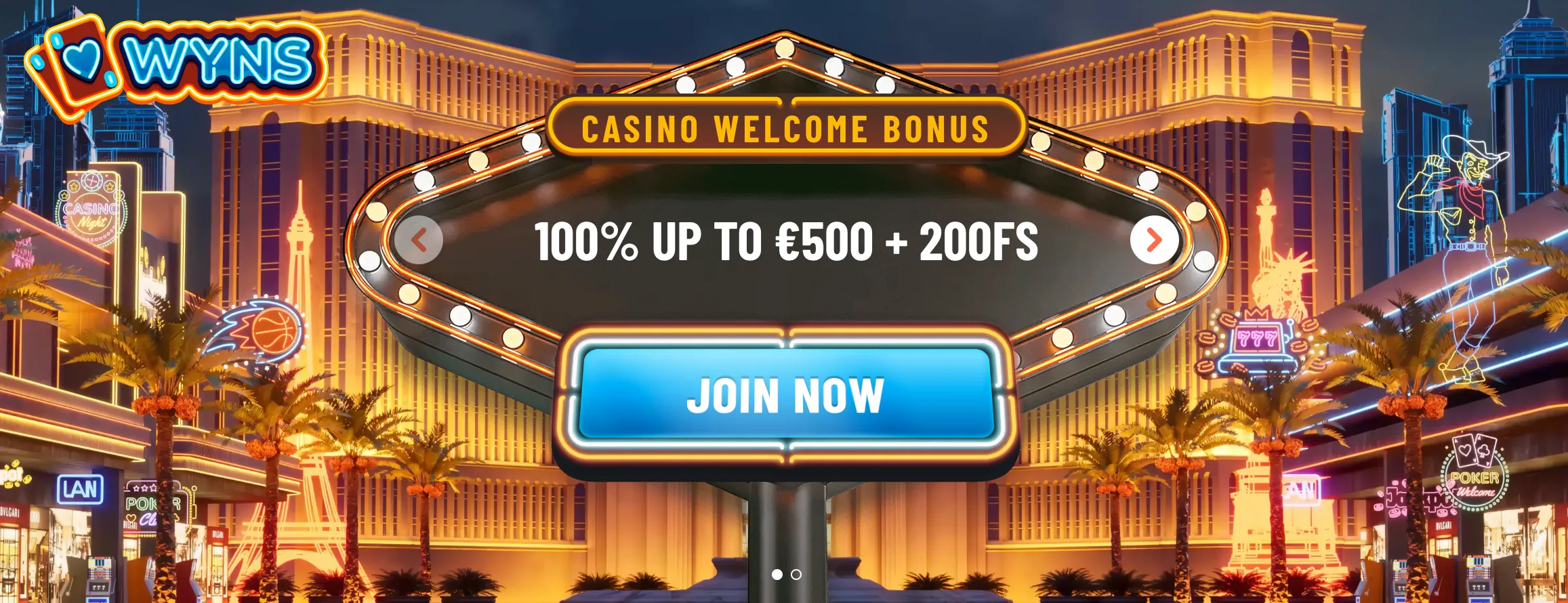 Wyns Casino - welcome offer