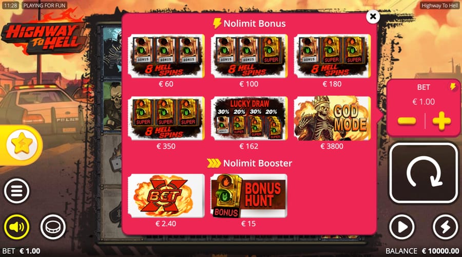 Highway to Hell slot features