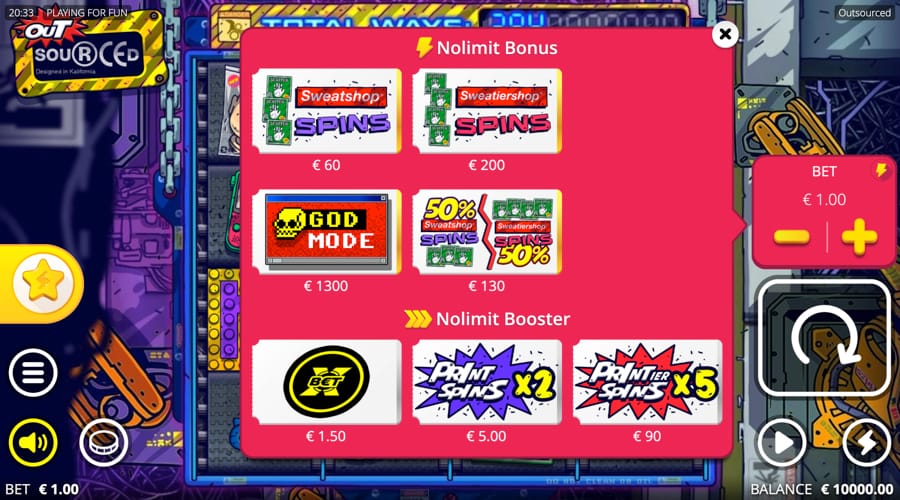 Outsourced slot features