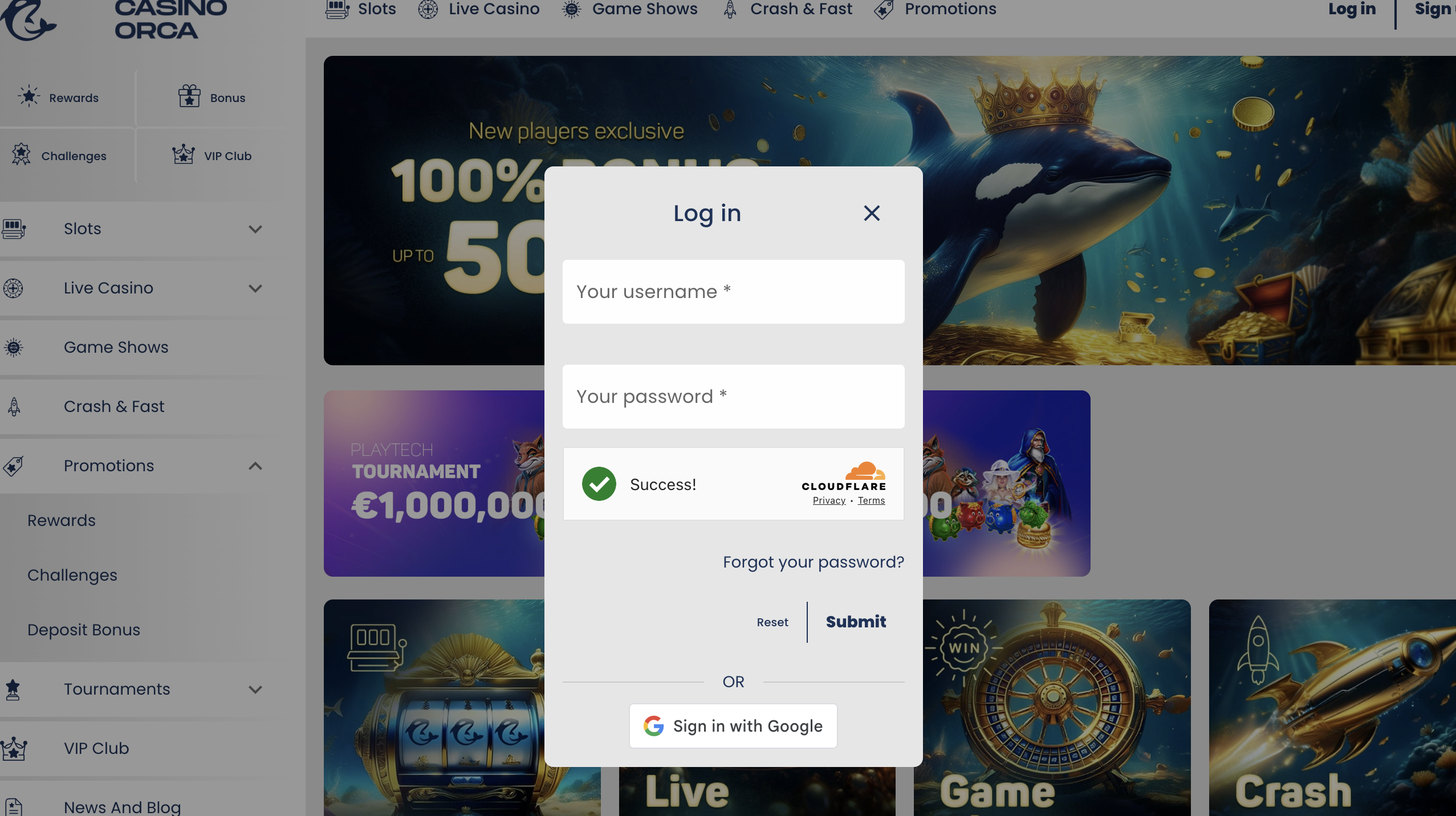 Casino Orca signup offer