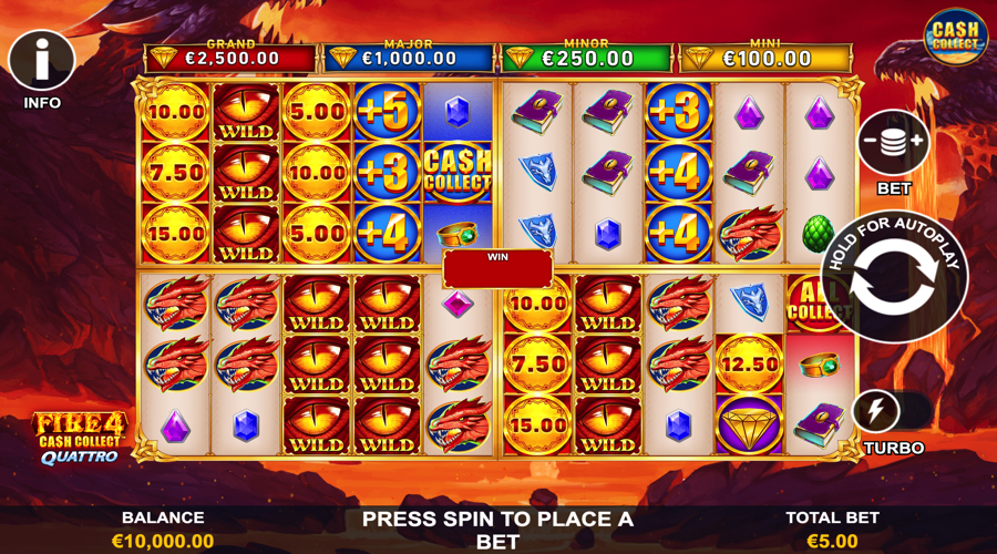 Fire 4: Cash Collect Quattro slot demo - Playtech